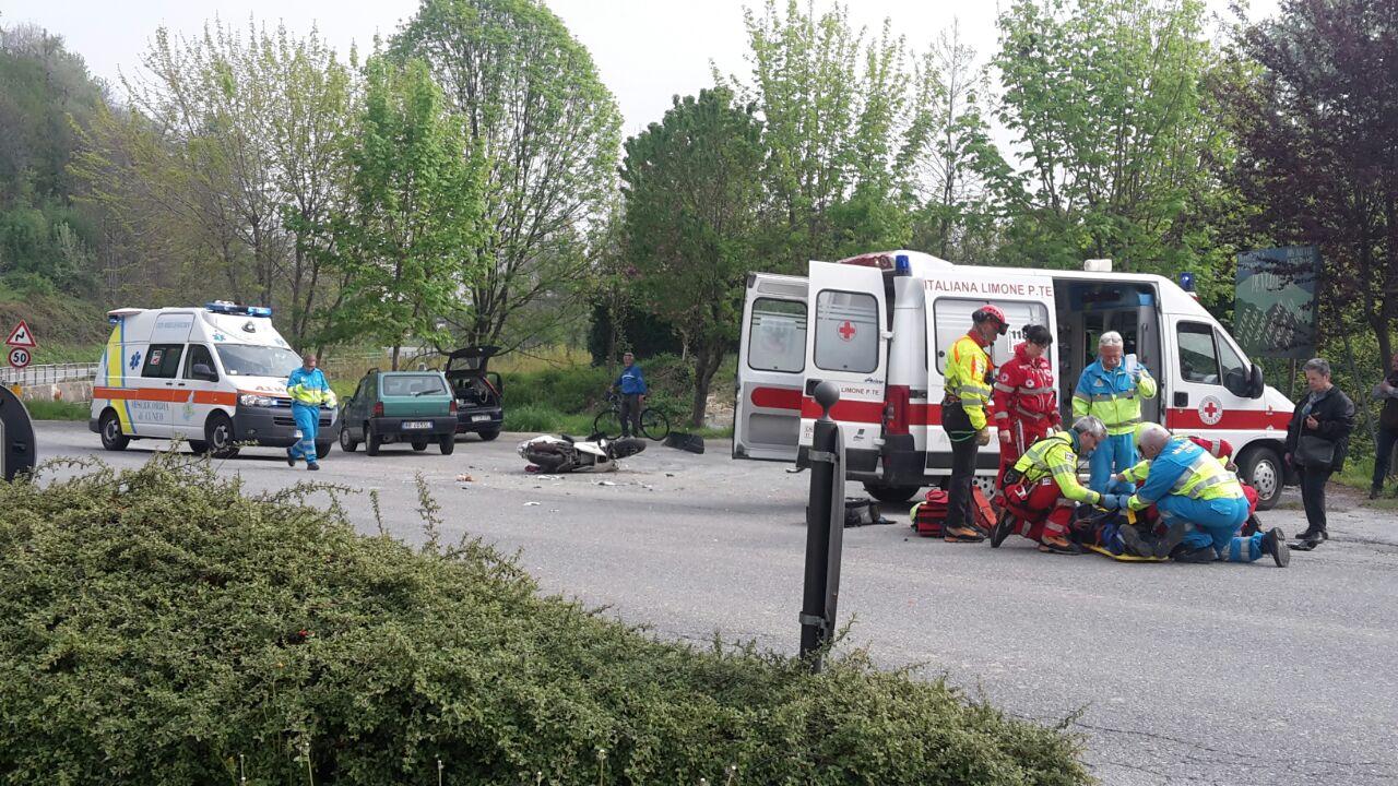 La Guida - Scontro tra auto e moto a Peveragno