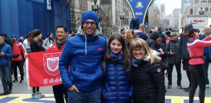 La Guida - Claudio Ravera alla maratona di Boston, sfidando freddo, vento e pioggia