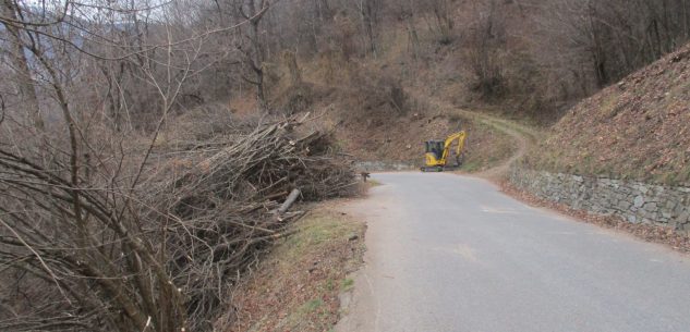 La Guida - Operai forestali al lavoro sulla strada Sampeyre-Becetto