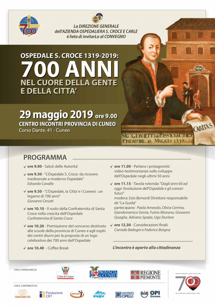 Locandina convegno per i 700 anni dell'Ospedale Santa Croce