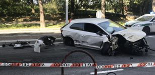La Guida - Scontro violento tra due auto alla rotonda dello stadio
