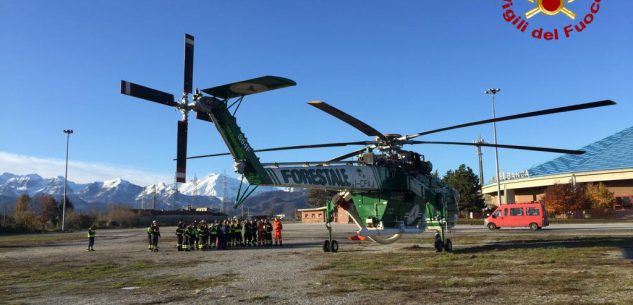 La Guida - Vigili del fuoco, esercitazione di incendio vicino al fiume Stura