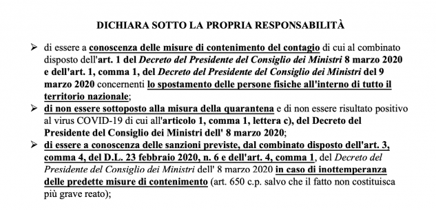 La Guida - Coronavirus, il nuovo modulo per l’autocertificazione (scaricabile)