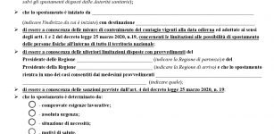 La Guida - Ecco il nuovo modello di autodichiarazione spostamenti