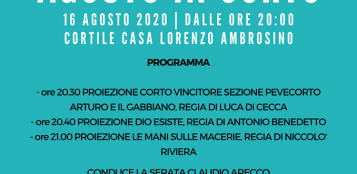 La Guida - “Agosto in corto”, stasera nel cortile di Casa Ambrosino a Peveragno