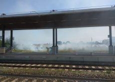 La Guida - Sterpaglie in fiamme presso la stazione di Centallo