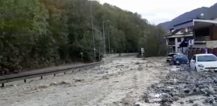 La Guida - Limone, statale 20 trasformata in un fiume in piena (video)