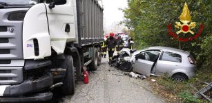 La Guida - Villafalletto, scontro frontale tra auto e camion