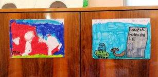 Due disegni per un ringraziamento speciale alla polizia locale La Guida - Due disegni per un ringraziamento speciale alla polizia locale