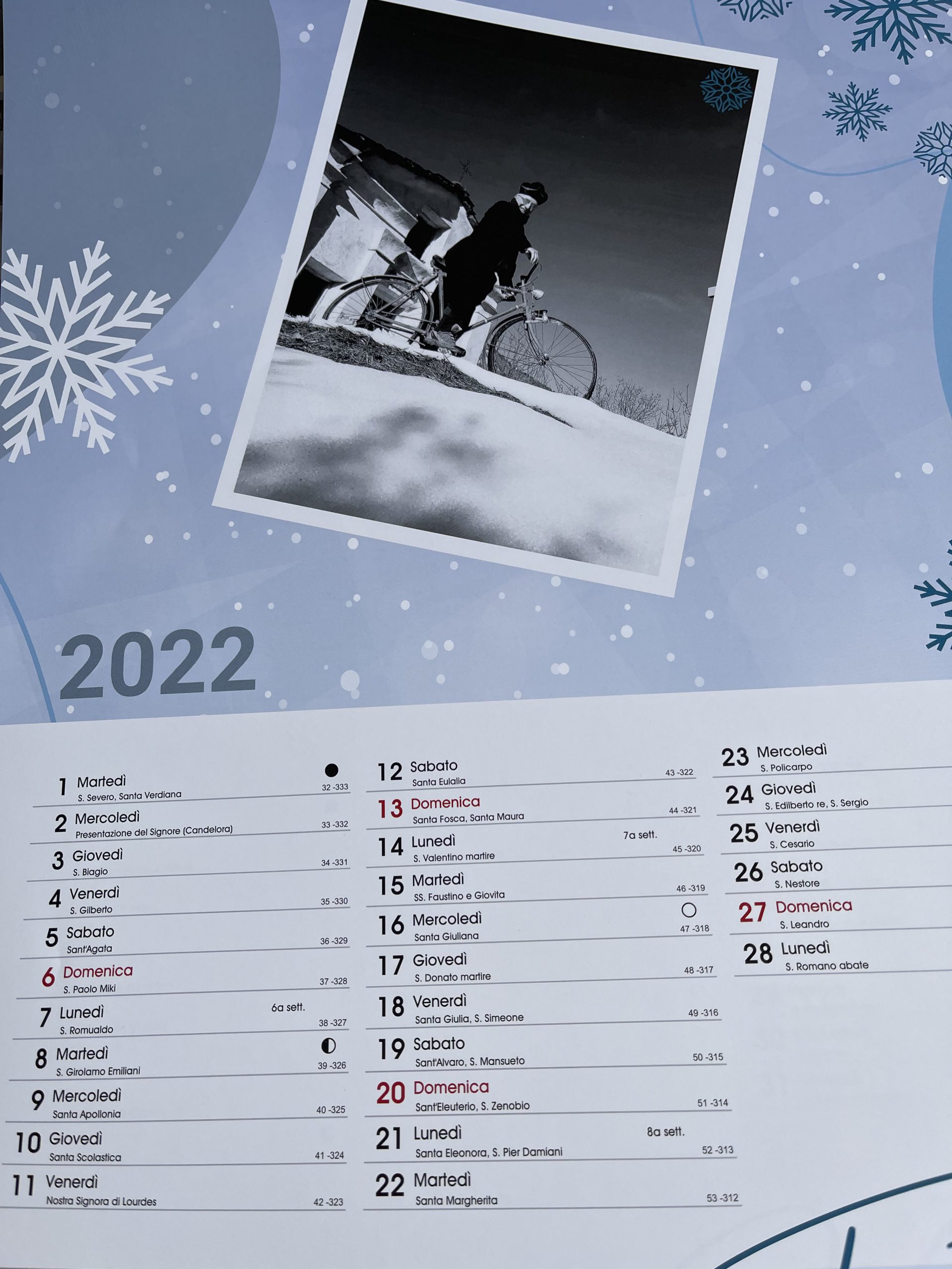 calendario del concorso La sedia e la neve