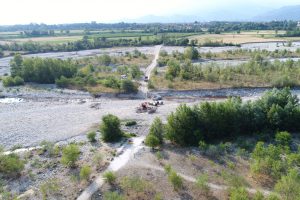I lavori al guado della Mellana