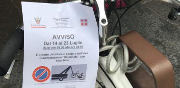 La Guida - A Cuneo rimozione di bici e monopattini parcheggiati fuori dalle rastrellierenno rimossi