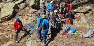 La Guida - Esercitazione per i tecnici del soccorso alpino di Cuneo in valle Gesso