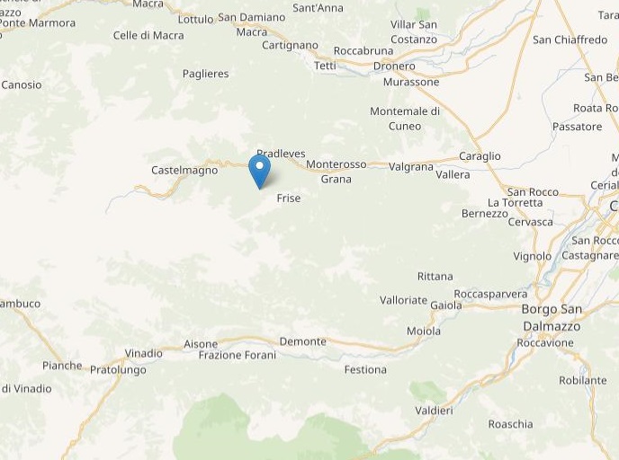 Terremoto di magnitudo 2.1 a Pradleves