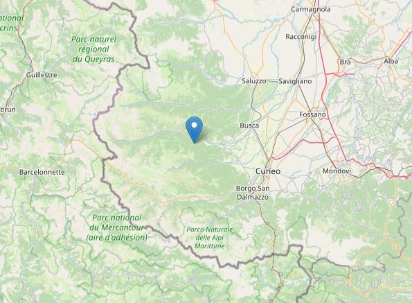 Terremoto di magnitudo 2.1 a San Damiano Macra