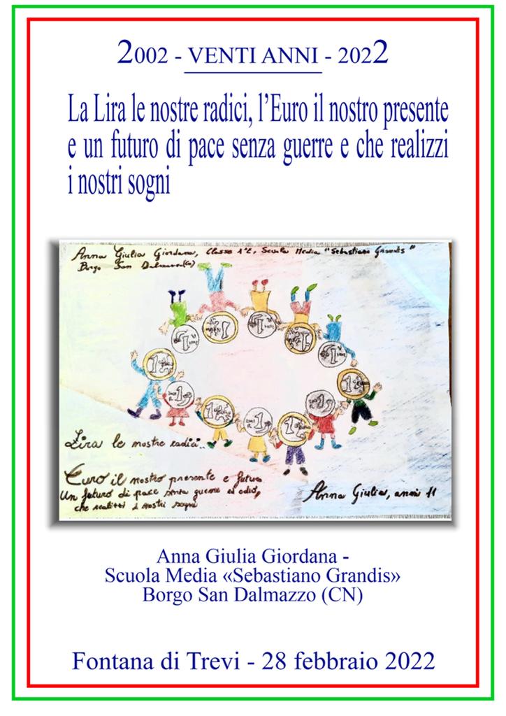Il disegno di una bambina di Borgo nel cielo di Roma per celebrare i 20 anni dell’euro