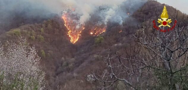 La Guida - Incendio nei boschi tra Isasca e Brondello