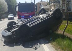 La Guida - Auto si ribalta sulla strada di Madonna delle Grazie