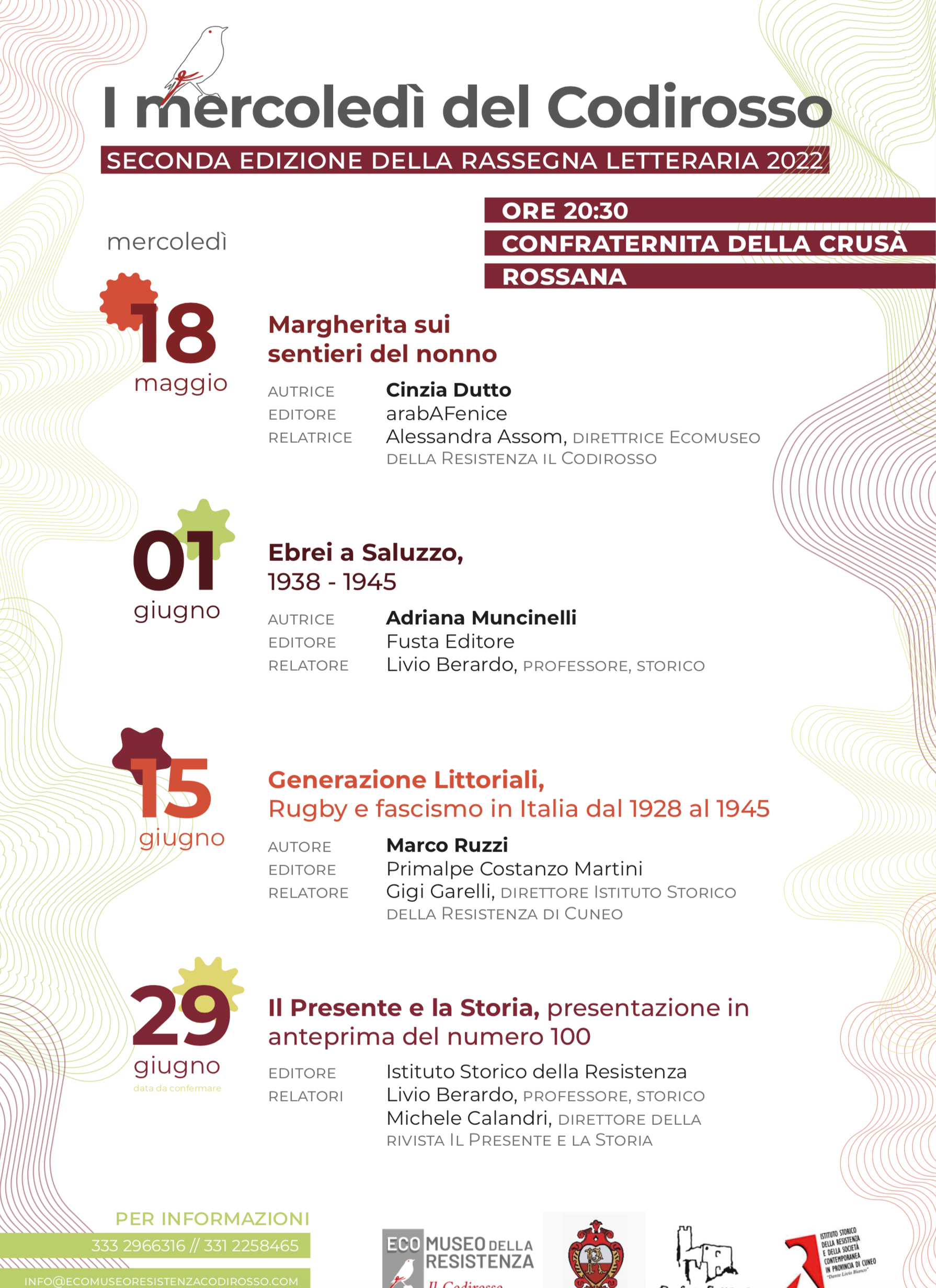 Al via a Rossana la rassegna “I mercoledì del Codirosso”