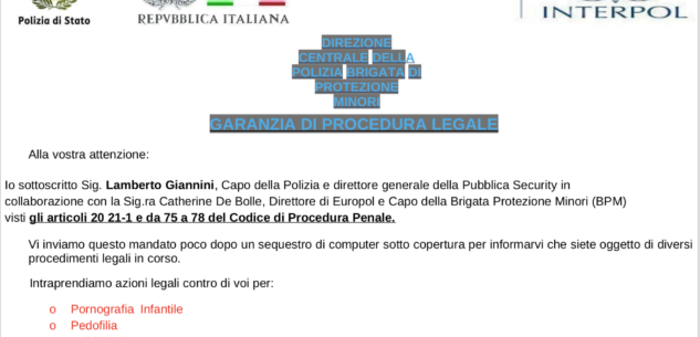 La Guida - Mail truffa con accuse di pornografia e pedofilia