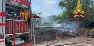 La Guida - Incendio in un campo di Costigliole Saluzzo