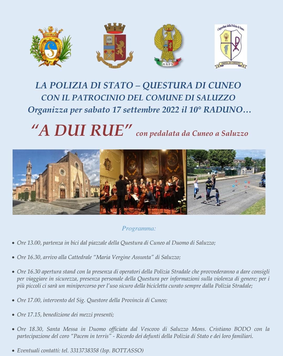 Sabato 17 a Saluzzo il raduno “A dui rue” con la Polizia