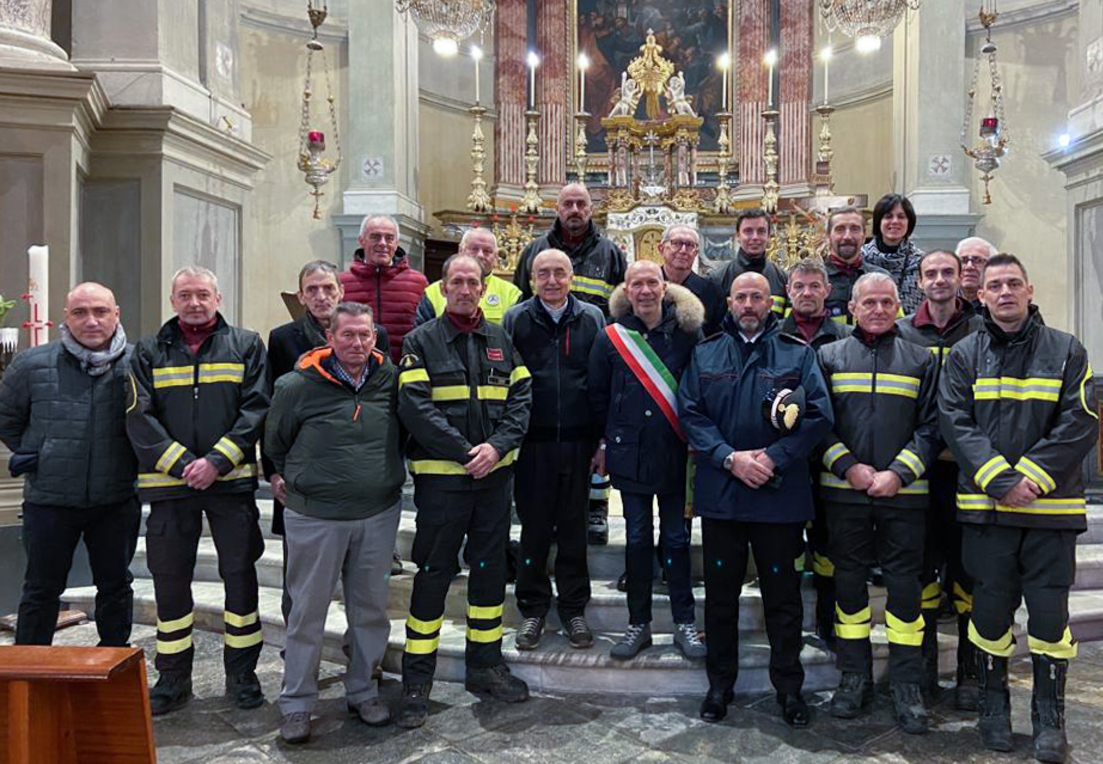 I Vigili del fuoco volontari di Venasca hanno festeggiato Santa Barbara