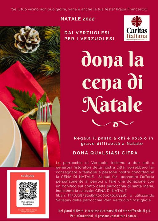 La “Cena di Natale” offerta  a chi è in difficoltà a Verzuolo