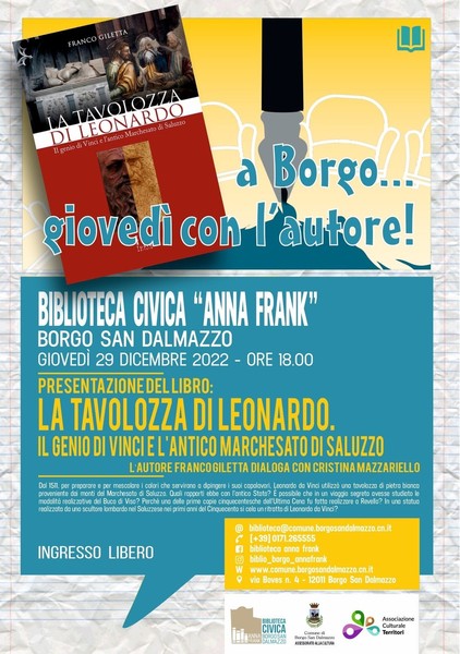 Borgo, prosegue il ciclo “Giovedì con l’autore”