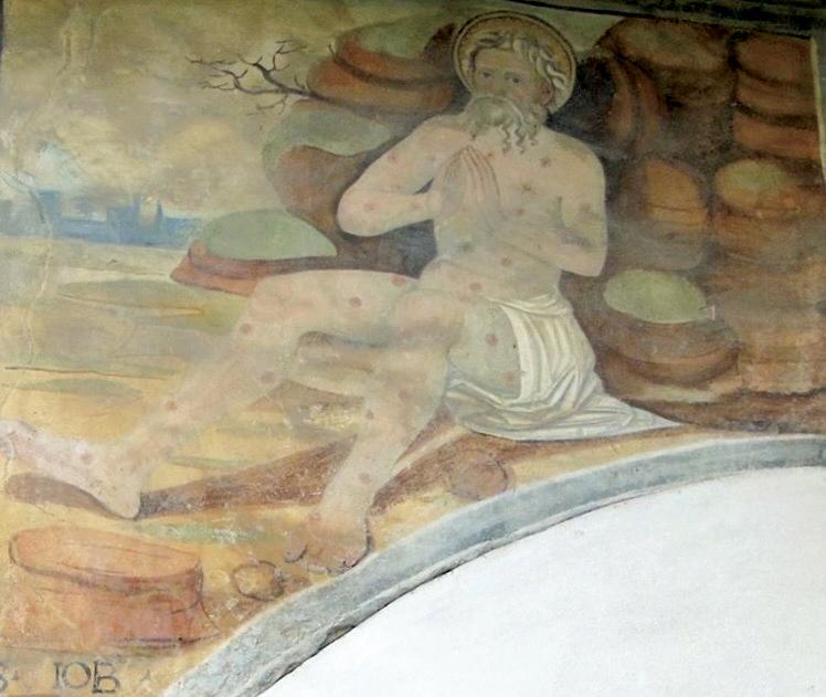 1 - San Giobbe; Affresco; Inizi XVI secolo; Anonimo; Cappella di San Rocco; Brossasco.