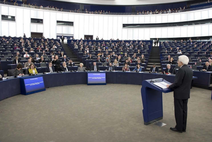 Mattarella al Parlamento Europeo