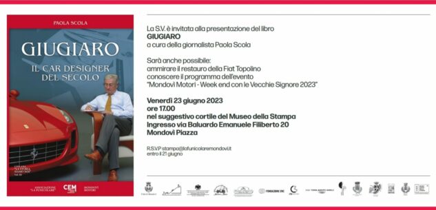 La Guida - “Mondovì e Motori”, anteprima venerdì 23 con Giorgetto Giugiaro