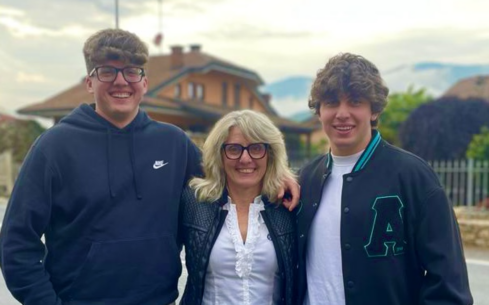 Stefania Belmondo con i figli