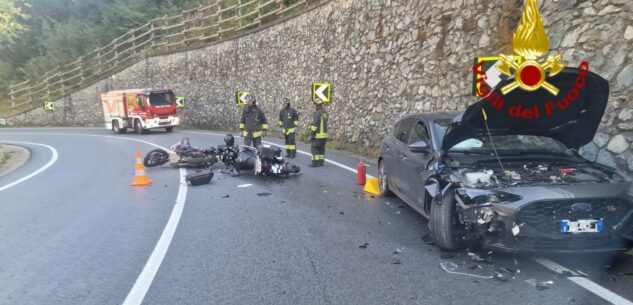 La Guida - Auto contro due moto a Pietraporzio, due persone in ospedale