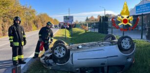 La Guida - L’auto si cappotta alle porta di Mondovì