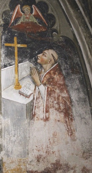 1 - San Bonaventura da Bagnoregio; Affresco; XV secolo (1450-1470); Antonio Dragone da Monteregale; Cappella di santa Croce; Mondovì