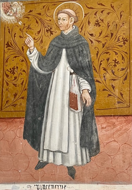 4 - Vincenzo Ferrer; Affresco; Anonimo; Seconda metà del XV secolo; Chiesa di Sant’Agostino; Saliceto.