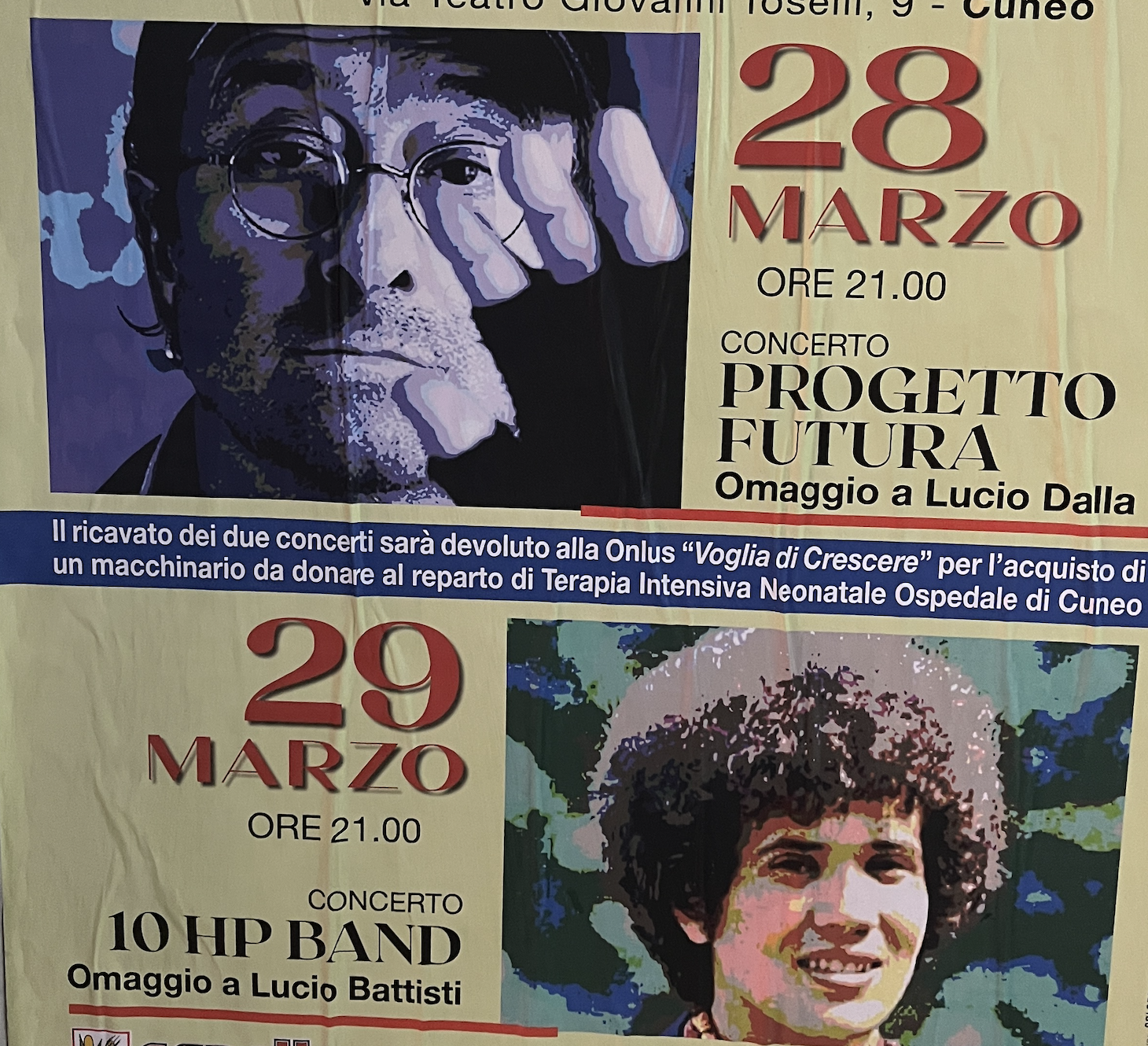 Doppio omaggio a Dalla e Battisti, per aiutare “Voglia di crescere”