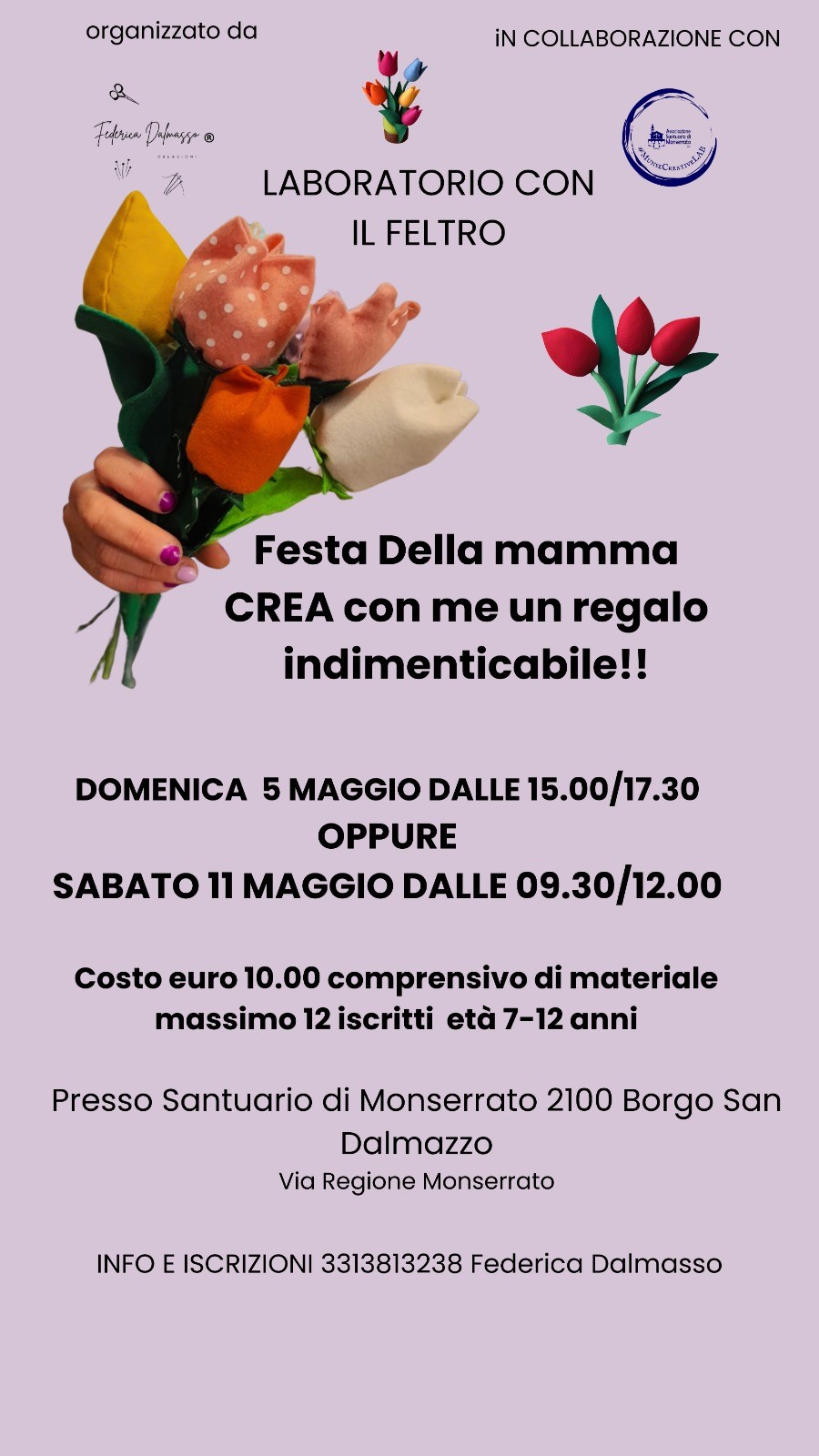 Festa della mamma, un laboratorio a Monserrato