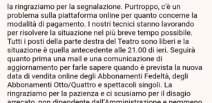 La Guida - Prevendite online degli abbonamenti del Toselli sospese per problemi tecnici