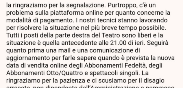 La Guida - Prevendite online degli abbonamenti del Toselli sospese per problemi tecnici