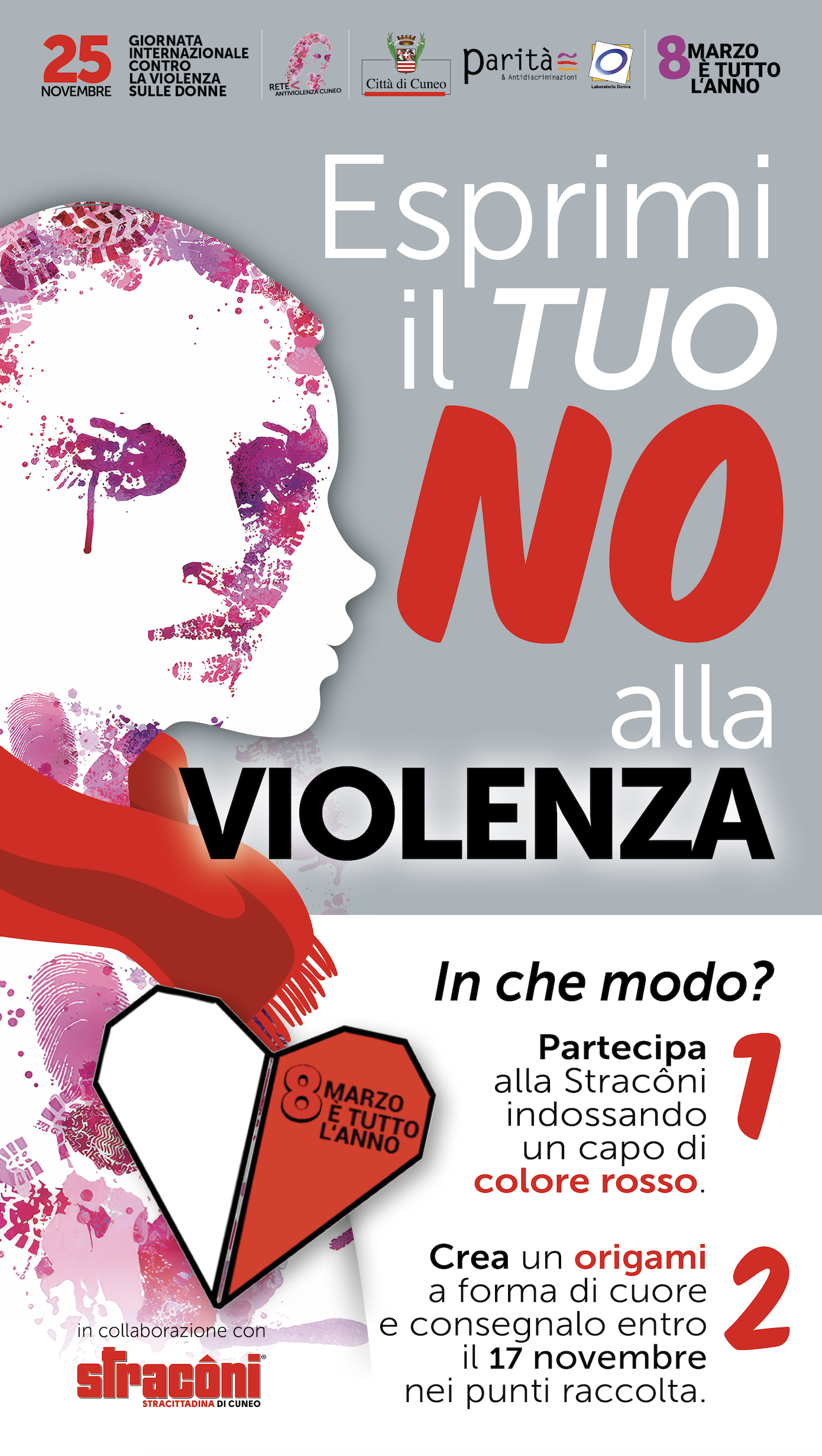 La Stracôni si tinge di rosso per dire no alla violenza (video)