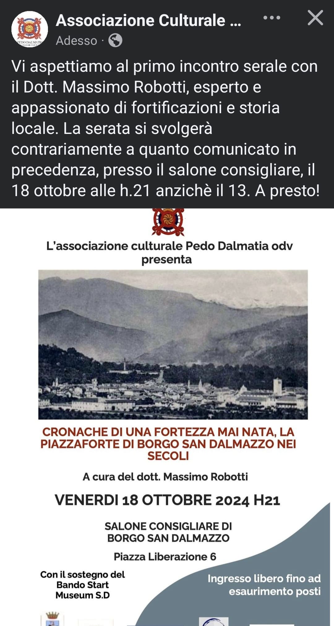 “La piazzaforte di Borgo San Dalmazzo nei secoli”