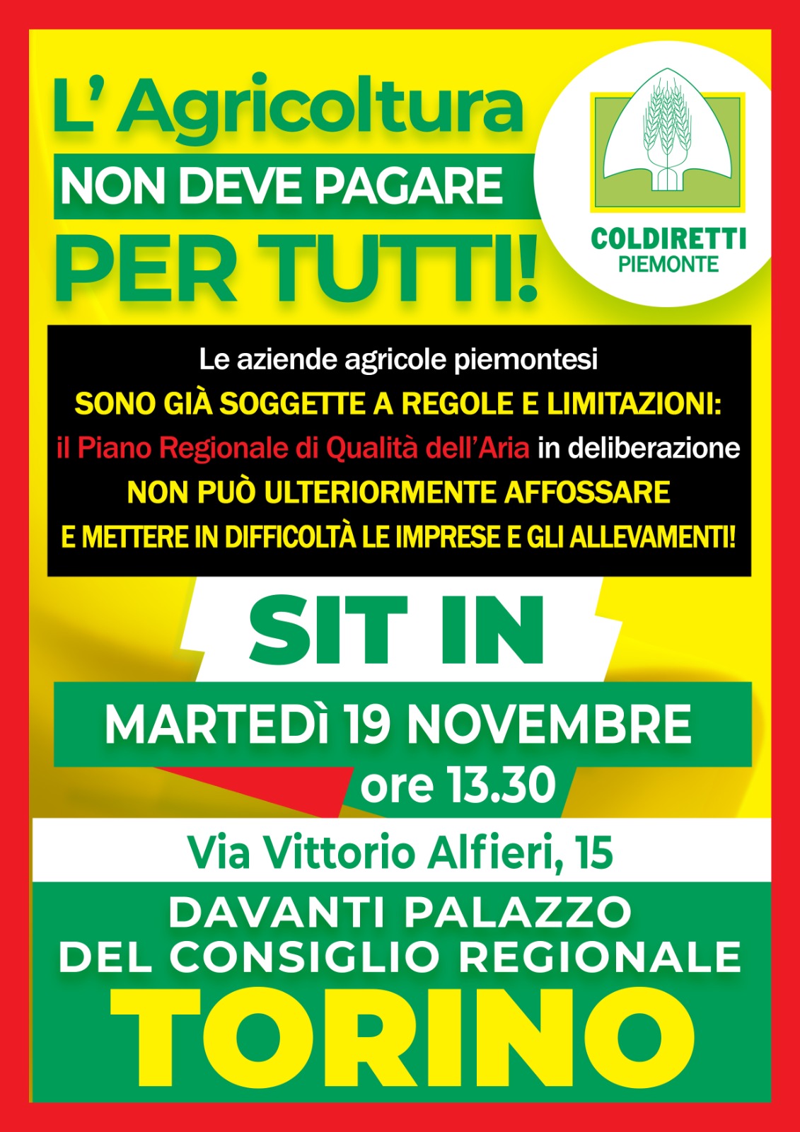 Sit-in Coldiretti Piemonte