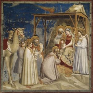 Adorazione dei Magi; Tempera su tavola; Giotto; 1303-1305; Cappella degli Scrovegni; Padova.