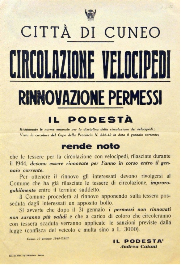 Manifesto Cuneo 1945