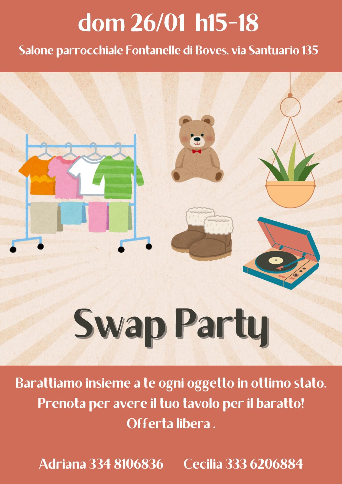 Scambio di libri, abbigliamento, giochi, regali…