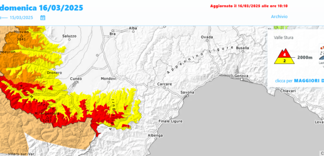 La Guida - Forte pericolo di valanghe sulle montagne del cuneese, una mappa delle zone a rischio