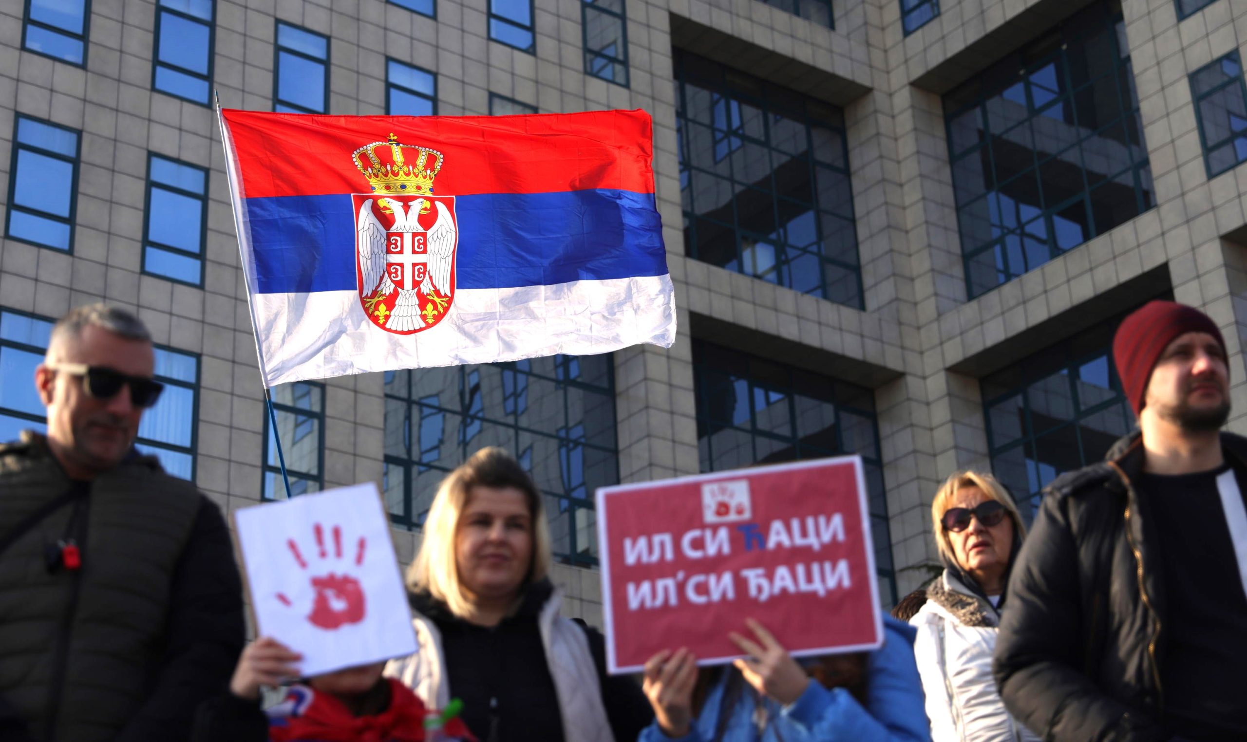 Proteste in Serbia (foto Ansa/Sir)