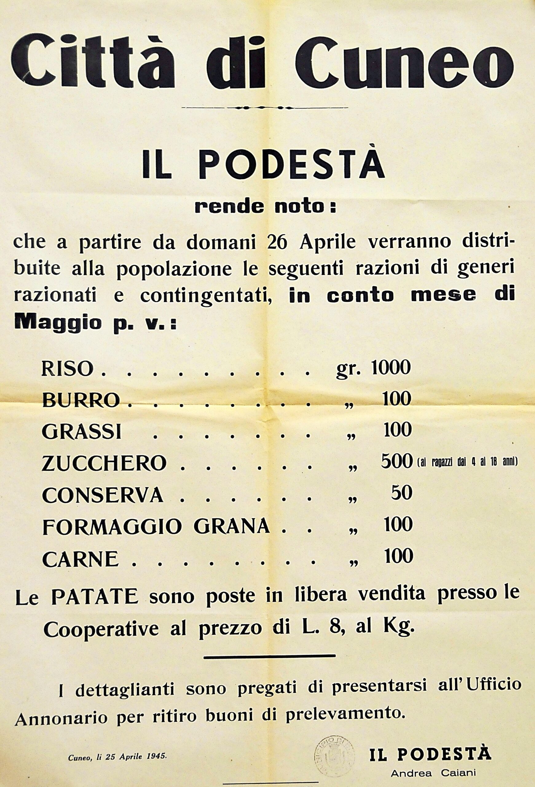 Manifesto Il Podestà